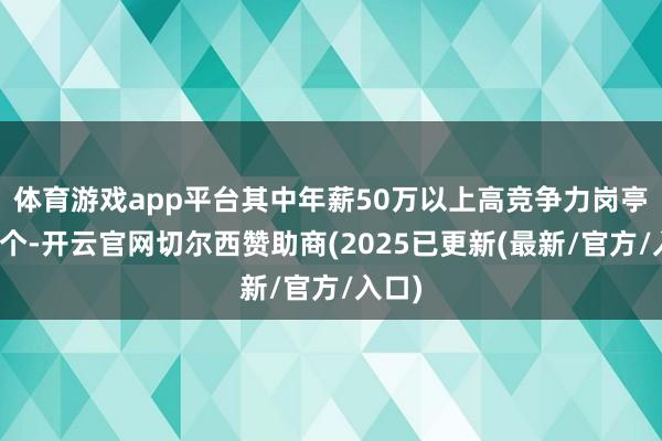 体育游戏app平台其中年薪50万以上高竞争力岗亭超千个-开云官网切尔西赞助商(2025已更新(最新/官方/入口)