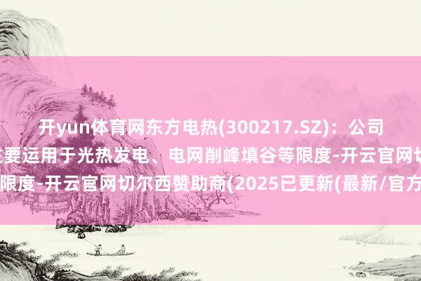 开yun体育网东方电热(300217.SZ):公司坐褥的熔盐储能电加热器主要运用于光热发电、电网削峰填谷等限度-开云官网切尔西赞助商(2025已更新(最新/官方/入口)