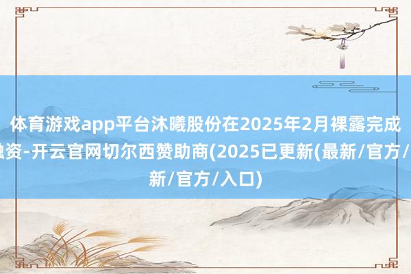体育游戏app平台沐曦股份在2025年2月裸露完成C轮融资-开云官网切尔西赞助商(2025已更新(最新/官方/入口)