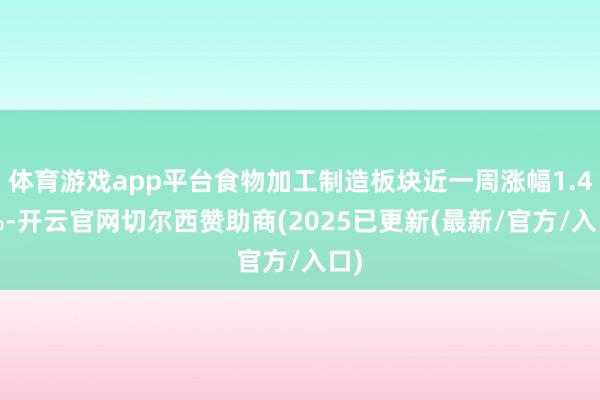 体育游戏app平台食物加工制造板块近一周涨幅1.42%-开云官网切尔西赞助商(2025已更新(最新/官方/入口)