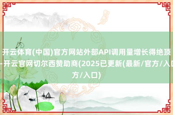 开云体育(中国)官方网站外部API调用量增长得绝顶快-开云官网切尔西赞助商(2025已更新(最新/官方/入口)