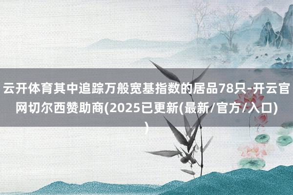 云开体育其中追踪万般宽基指数的居品78只-开云官网切尔西赞助商(2025已更新(最新/官方/入口)