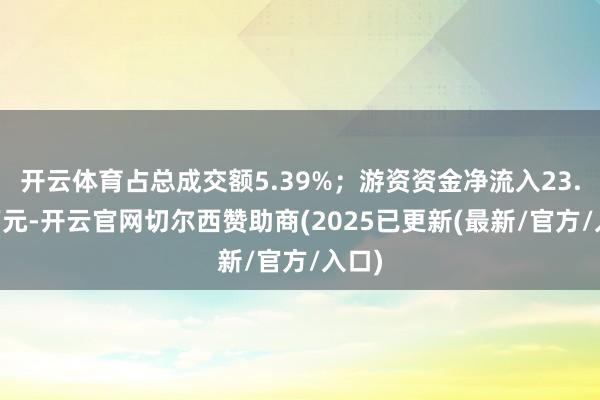 开云体育占总成交额5.39%；游资资金净流入23.65万元-开云官网切尔西赞助商(2025已更新(最新/官方/入口)