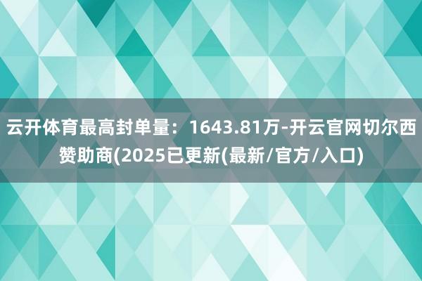 云开体育最高封单量：1643.81万-开云官网切尔西赞助商(2025已更新(最新/官方/入口)