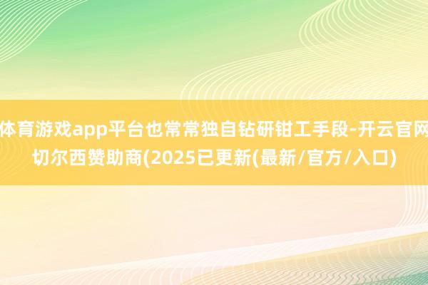 体育游戏app平台也常常独自钻研钳工手段-开云官网切尔西赞助商(2025已更新(最新/官方/入口)
